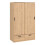 Large Tall Double Oak Wardrobe Sliding Doors 2 Drawers Hanging Rail 3