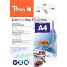 Peach Laminating Pouches A4, 100 mic, glossy, PP500-02, set of 100