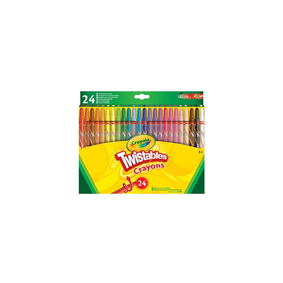 Crayola Twistables Colouring Crayons - Assorted Colours (Pack Of 24) | Simply Twist For More Colouring Fun - No Need To Sharpen! | Ideal For