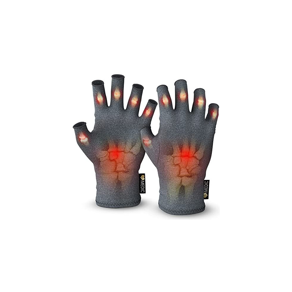 iMedic Arthritis Gloves - 1 Pair of Compression Gloves for Arthritis Pain Relief - Fingerless Gloves for Women & Men - Arthritis Aids to Pro