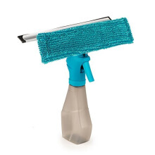 Beldray LA024275TQ Window Tile & Glass Cleaner, Removable Machine Washable Microfibre Pad and Squeegee Edge Window/Mirror Wiper, Multipurpos