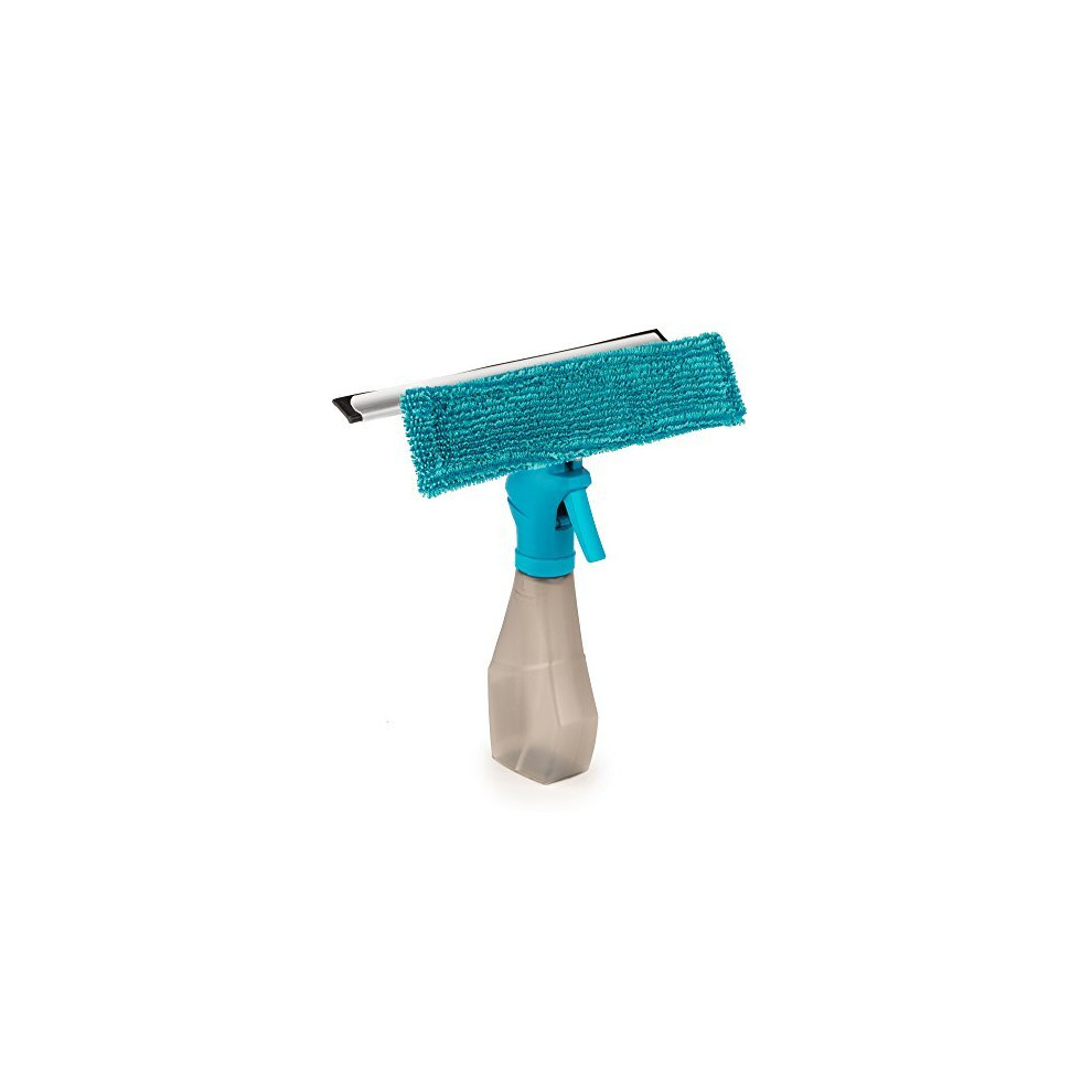 Beldray LA024275TQ Window Tile & Glass Cleaner, Removable Machine Washable Microfibre Pad and Squeegee Edge Window/Mirror Wiper, Multipurpos