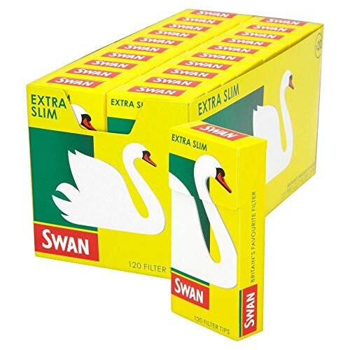 Swan Swan Extra Slim Filter Tips - Full Box Of 20 Total 2400 Tips