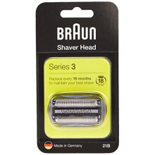 Braun Series 3 Electric Shaver Replacement Head, Easily Attach Your New Shaver Head, Compatible With All Series 3 Electric Shavers, 21B, Bla