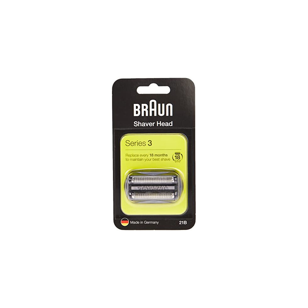 Braun Series 3 Electric Shaver Replacement Head, Easily Attach Your New Shaver Head, Compatible With All Series 3 Electric Shavers, 21B, Bla