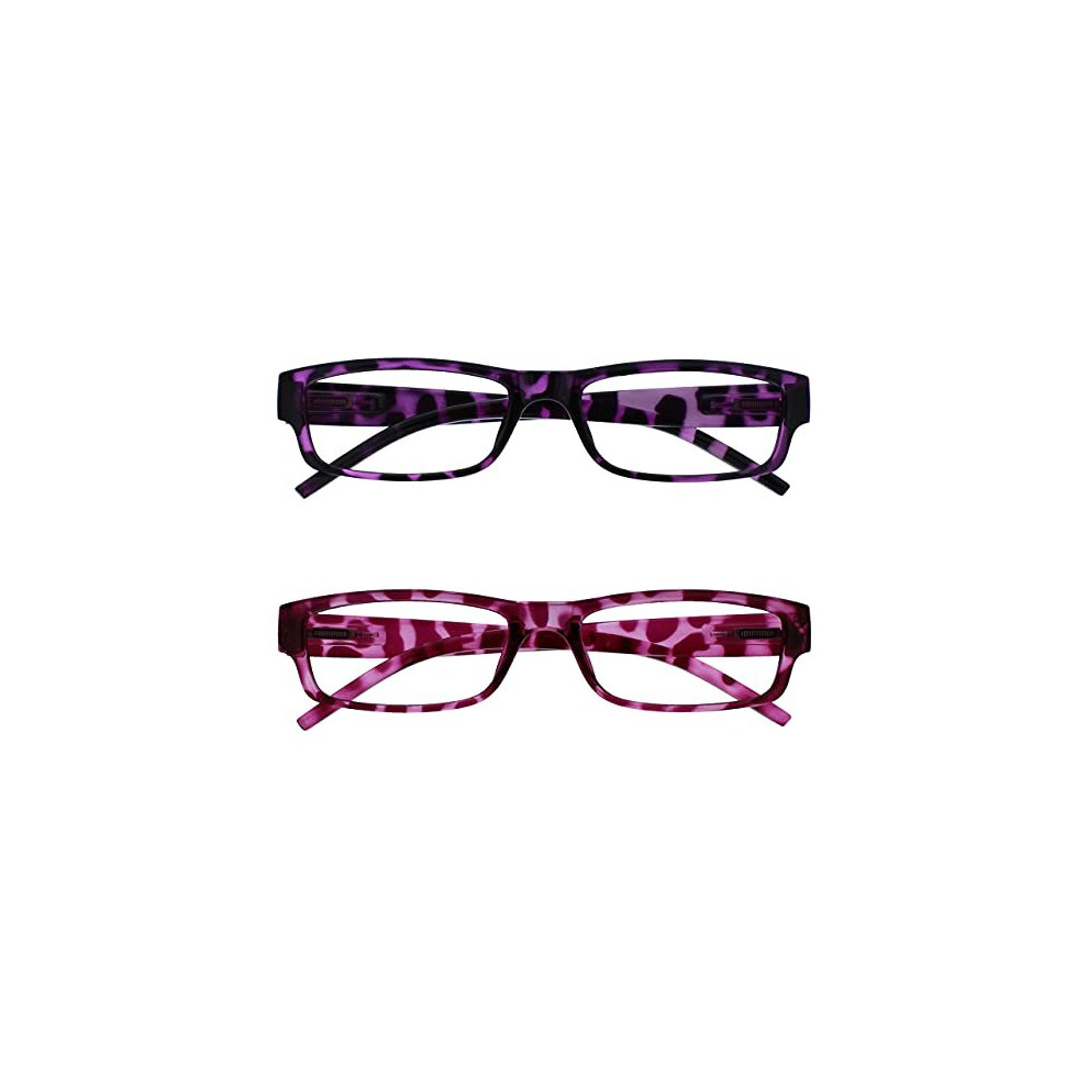 The Reading Glasses Company Purple/Pink & Tortoiseshell Lightweight Readers Value 2 Pack Mens Womens Rr32-54 +1.50