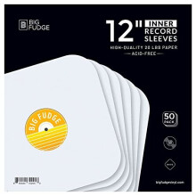 BIG FUDGE Vinyl Record Inner Sleeves - 12 inch x 50 Pcs - Heavyweight & Acid-Free Paper Album Covers - Anti Static Protective Sleeve for You