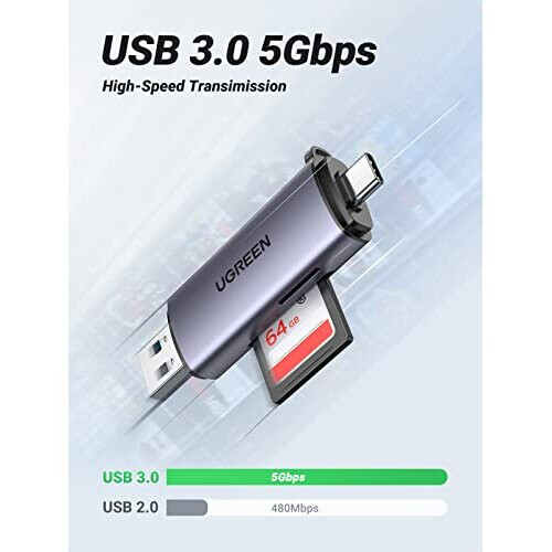 UGREEN SD-/Micro-SD-Speicherkartenleser mit USB-C/USB-A 1