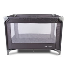 Red Kite Sleeptight Travel Cot - Grey. Lightweight padded travel cot suitable from birth