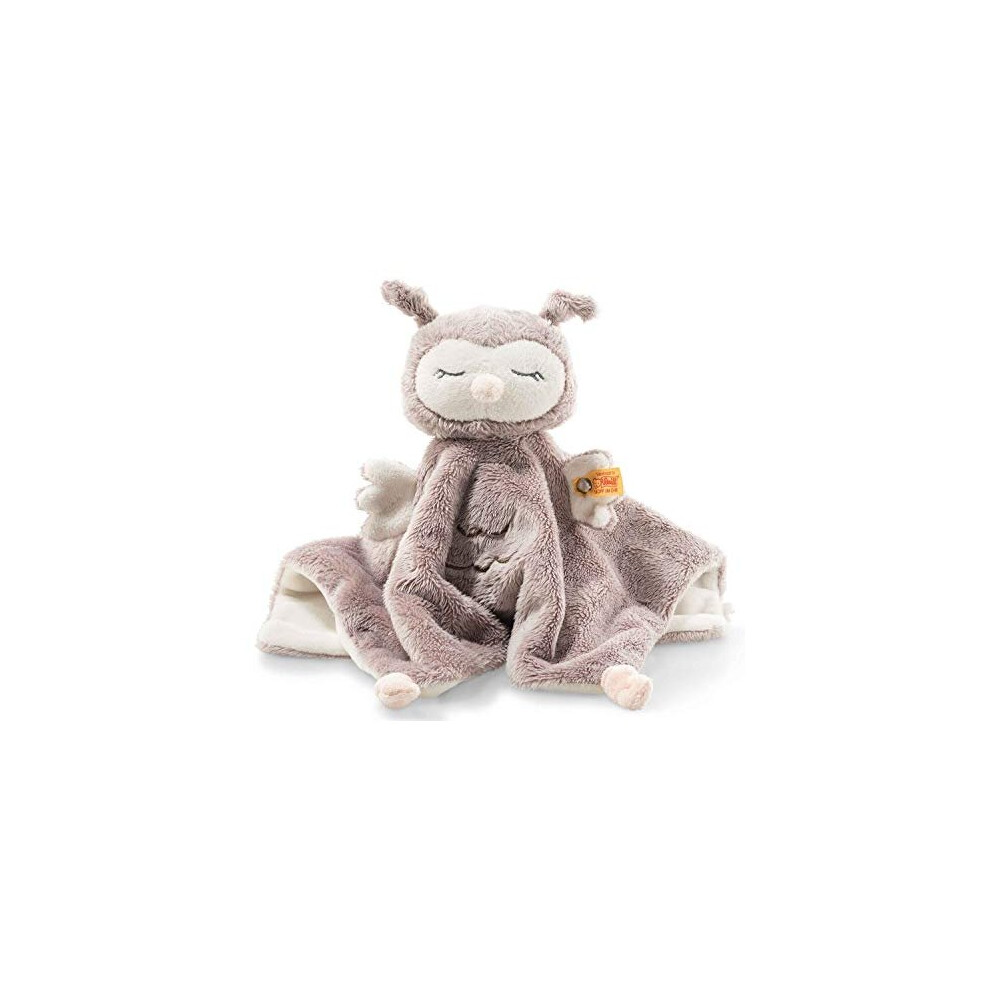 Steiff Soft Cuddly Friends Ollie Owl Comforter, Rose Brown/Cream, 26 cm