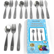 12-teiliges Kinderbesteck-Set aus Edelstahl  kinder- und kleinkindsicheres Besteck  Kinderutensilien-Set  Kinderbesteck-Set aus Metall, bestehend
