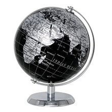 Exerz 14cm World Globe - Mini Globe Educational/Geographic/Modern Desktop Decoration - Stainless Steel Arc and Base - for School, Home, and