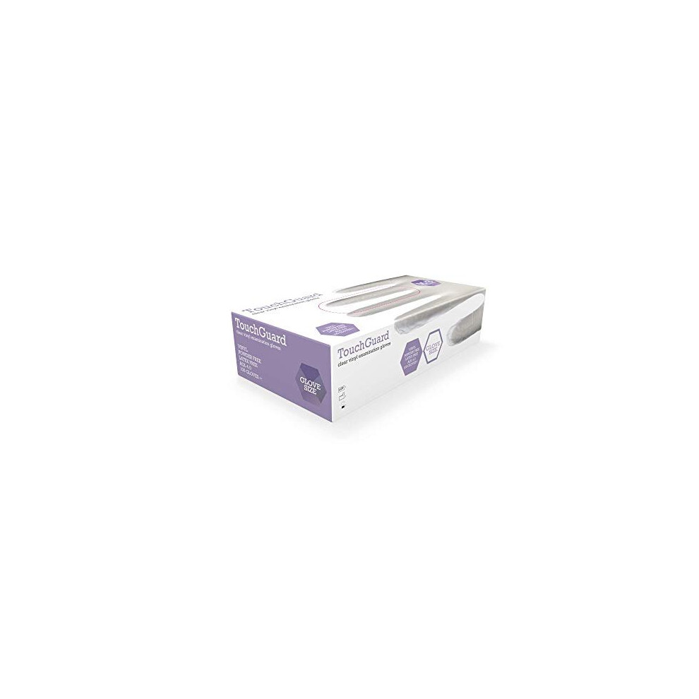 Touchguard Clear Vinyl Disposable Gloves, Powder-Free, Box Of 100, Medium 5060655500336
