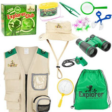 Cheerful Children Toys Kids Explorer Kit Bug Hunting Kit Explorer Costume includes Explorer Hat Cargo Vest for 3-7 year old boys girls Outdo