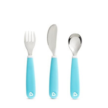 Munchkin Splash Toddler Cutlery Set (Fork, Knife & Spoon), Blue