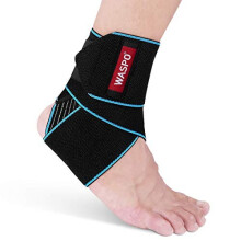 WASPO Ankle Support Brace - Adjustable Ankle Brace Wrap Strap for Sports Protect, Plantar Fasciitis, Achilles tendonitis, Ligament damage, I