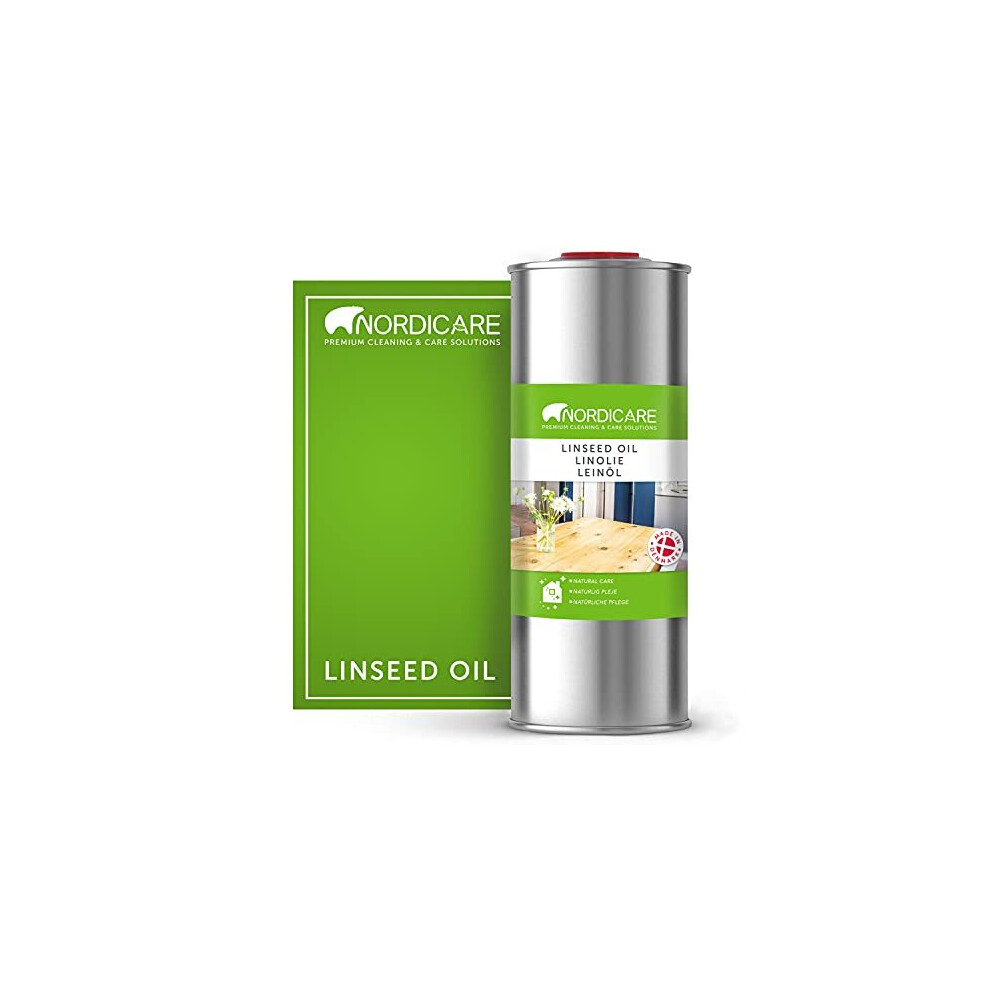 Nordicare Linseed Oil For Wood - 100% Pure & Natural Linseed Oil For The Entire Indoor Area - Food-Safe Linseed Oil For Wood Furniture - Und 5709011218705