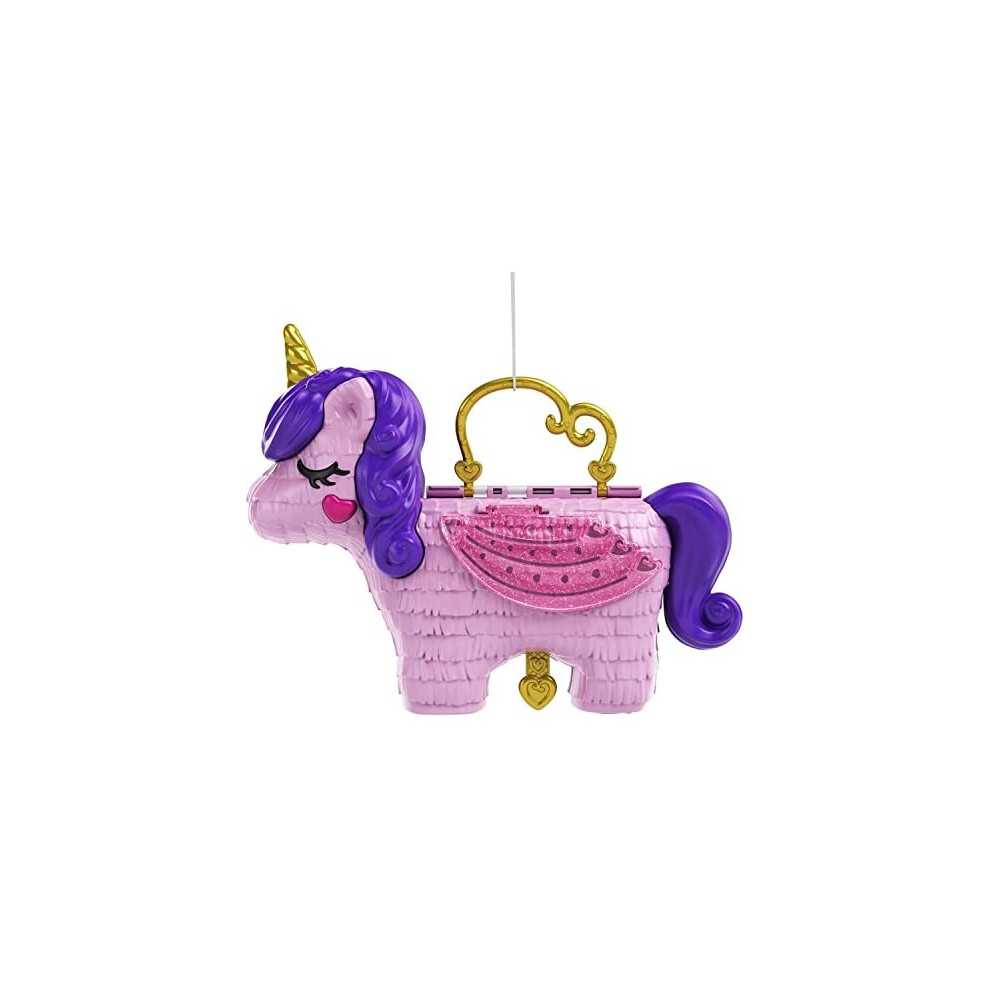 Polly Pocket Unicorn Party Large Compact Playset With Micro Polly & Lila Dolls 25+ Surprises To Discover & Fun Princess Party Play Areas Bou