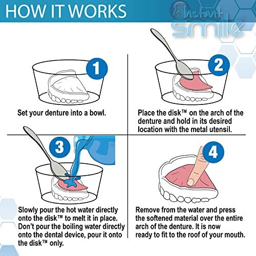 Instant Smile The Disk Denture Reliner, Remouldable for a Perfect Fit 1
