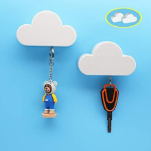 Meyerascal Cloud Key Holder for Wall, Strong Magnetic Force Can Hang Multiple Keys, Magnetic Keys Ring Holder for Door, Easy to Install and