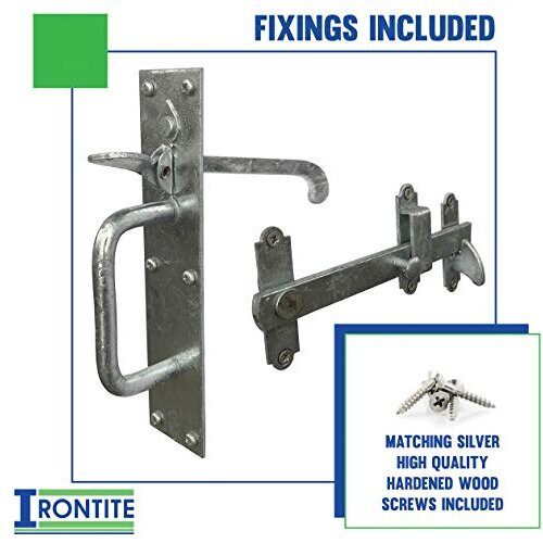 IRONTITEÂ Suffolk Latch Galvanised, Garden Gate Latch for Wooden Gates
