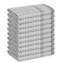 A & B TRADERS Wonderdry Tea Towels Kitchen Pack of 10, Cotton Absorbent Long Lasting Catering Cloths (Grey)
