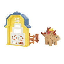 Dino Ranch Action Pack com Estegossauro - 4 Peças de Cerca para Conectar - Quatro Estilos para Colecionar