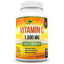 Vitamin C 1500mg per Tablet, High Strength 180 Vegan Tablets, Food Supplement, 6 Month Supply - Made in UK