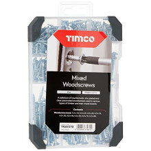 TIMCO Countersunk Silver Woodscrews Mixed Tray - 340pcs
