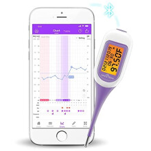 Easy@Home Smart Basal Thermometer, Large Screen and Backlit, Period Tracker with Premom (Purple)