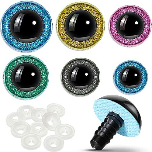 WILLBOND 56 Pieces 16-30 mm Large Safety Eyes for Amigurumi Big Stuffed Animal Plastic Craft Crochet DIY of Puppet, Bear, Toy Doll Making Su