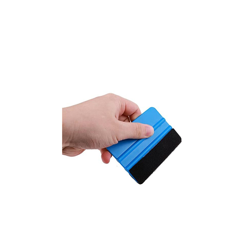 Generic Acc0043 Vinyl Wrap Squeegee Applicator Professional Wrapping Sign Decal Plastic Tool Felt Edge, Blue 5065005702019