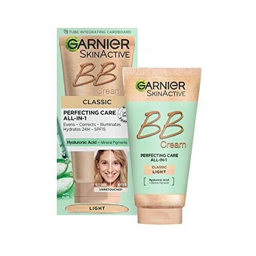 Garnier NEW & IMPROVED Garnier SkinActive Classic Perfecting All-in-1 BB Cream, Shade Classic Light, Tinted Moisturiser SPF 15, Brightens and Evens