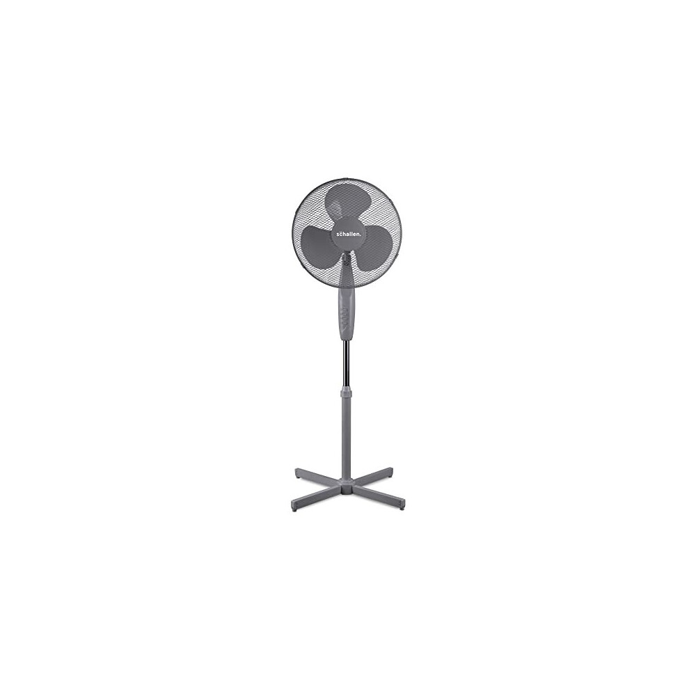 Schallen 16" Electric Oscillating Floor Standing Tall Pedestal Air Cooling Fan (Grey)