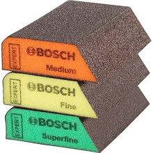 Bosch Professional 3x Expert S470 Combi Blocks (for Softwood, Paint on wood, 69 x 97 x 26 mm, Grade Medium / Fine / Superfine, Accessories H