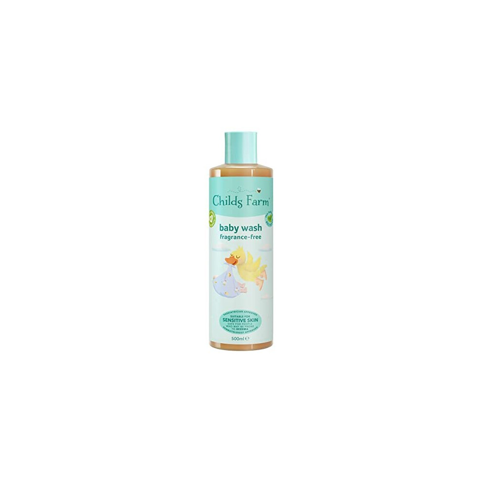 Childs Farm | Baby Body Wash 500ml | Unfragranced | Gently Cleanses | Suitable for Newborns with Dry, Sensitive & Eczema-prone Skin