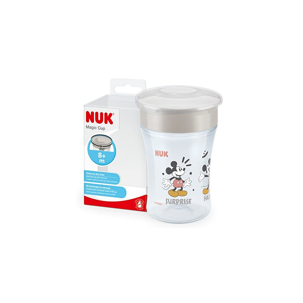 NUK Magic Cup Sippy Cup | 360Ã Anti-Spill Rim | 8+ Months | Leak-Proof & BPA-Free | 230 ml | Disney Mickey Mouse, 10255623