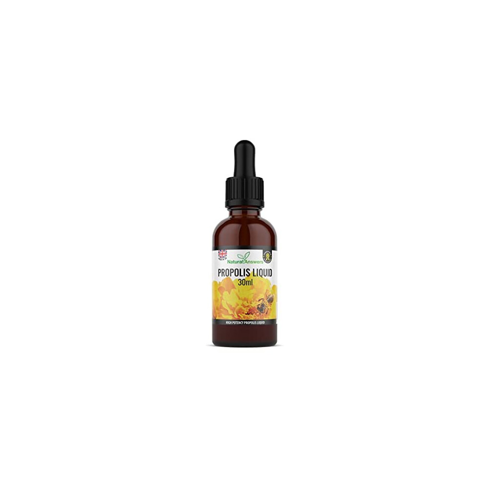Natural Answers Bee Propolis Liquid 30Ml (1 Bottle) Alcohol-Free Propolis Liquid Extract Tincture Skin Healing Throat And Mouth Health By