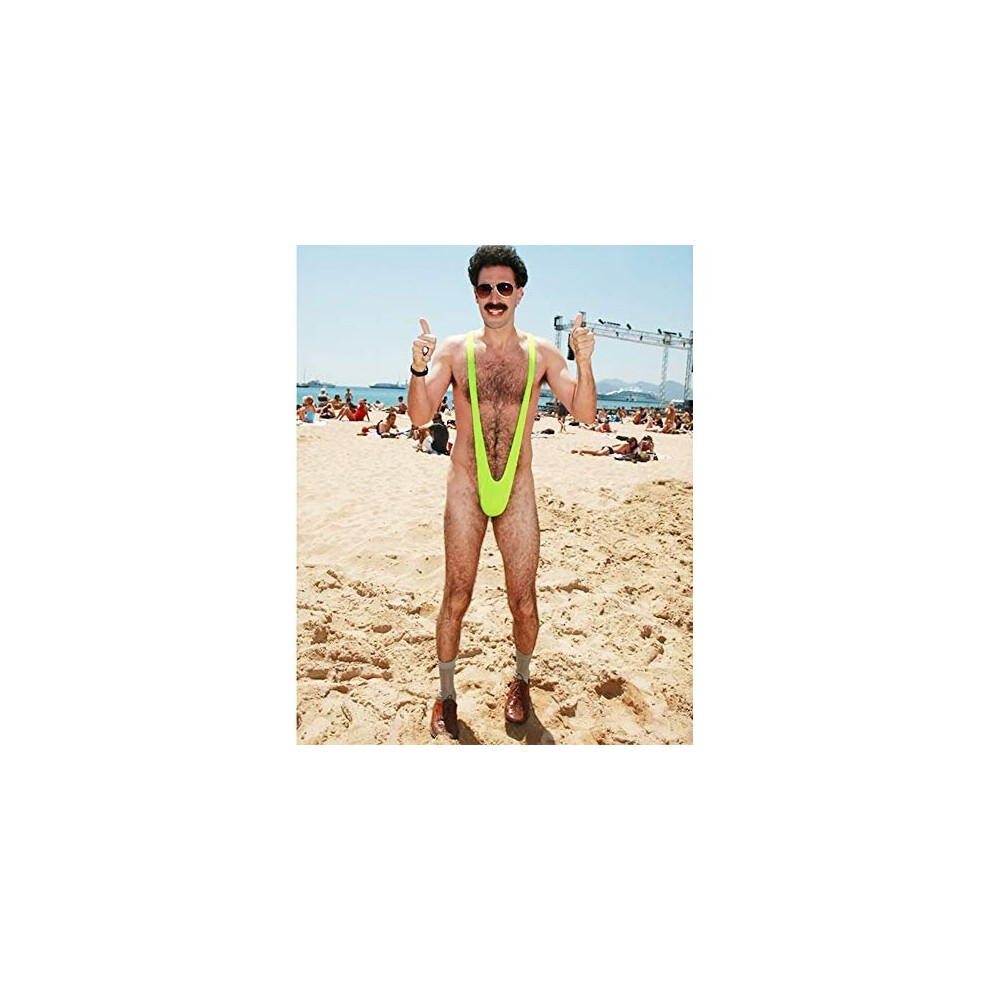 TwoZero Lime Green Borat Mankini ManThong Swimming Stag Do Fancy Dress Costume Joke Gift Secret Santa