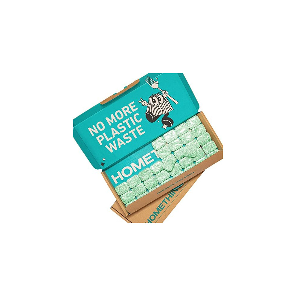 Homethings , 40 Eco-Friendly Dishwasher Tablets, Eco 3-In-1 Dishwasher Tabs, Highly Effective Cleaning, No Toxic Chemicals, Vegan & Cruelty-F