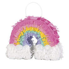 Unique 3D Mini Pinata - 8" x 2.75" x 6" | Rainbow And Clouds | 1 Pc. Multicolour 73919