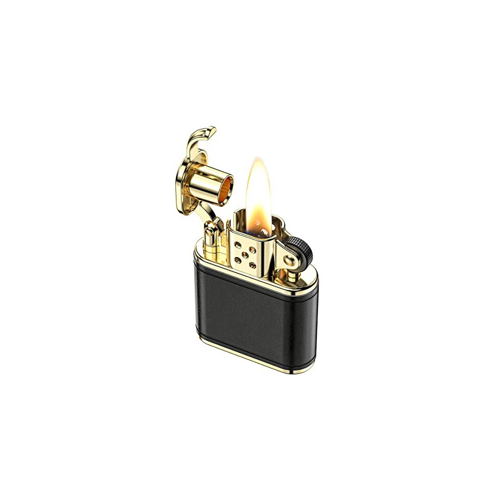 Vvay Petrol Lighter, Vintage Trench Leather Lighter For Man (Sold Without Petrol)
