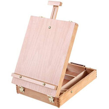 TTAototech Table Easel Box, Wooden Table Box Easel with Storage Table Easel Stand Adjustable Desktop Drawing Board Box for Kids Artists Begi