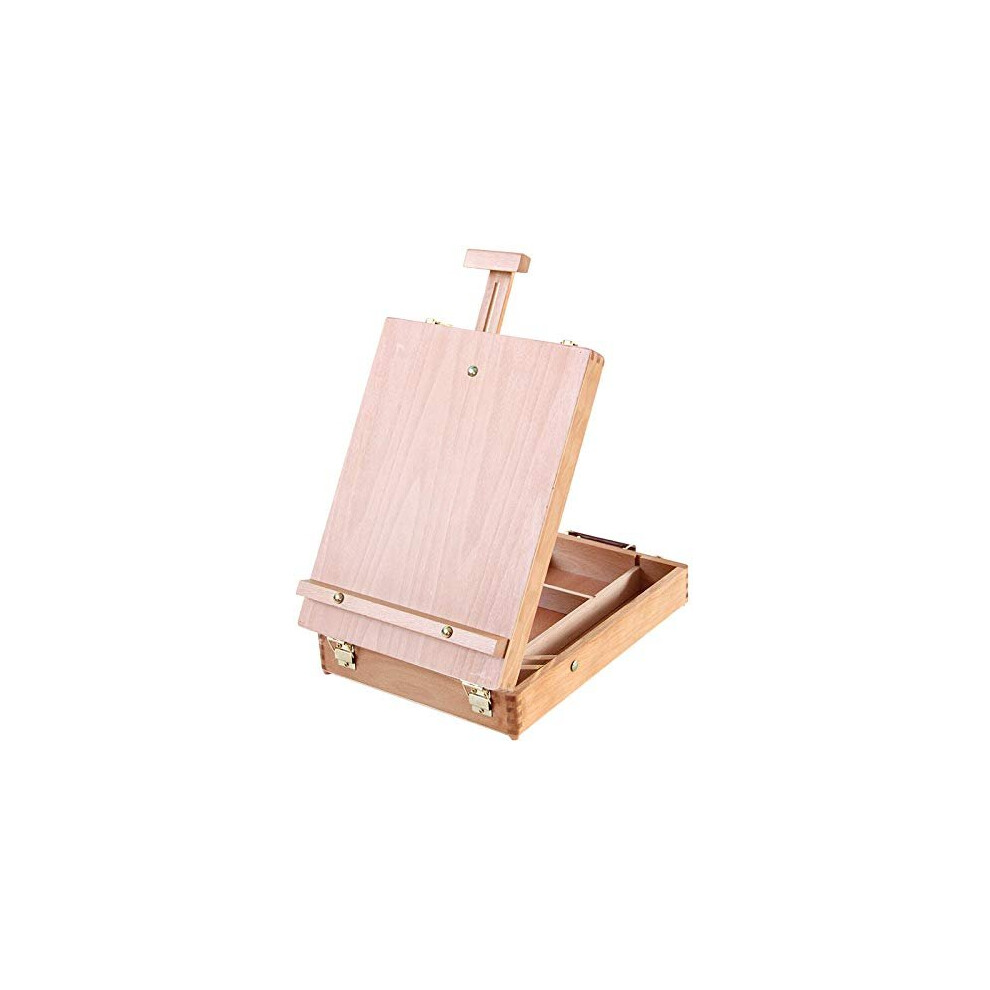 TTAototech Table Easel Box, Wooden Table Box Easel with Storage Table Easel Stand Adjustable Desktop Drawing Board Box for Kids Artists Begi