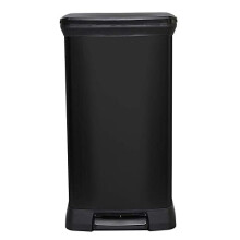 Curver Metal Effect Kitchen One Touch Deco Bin, Black, 50 Litre