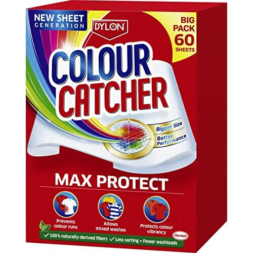 Dylon Colour Catcher Complete Action+ Laundry Sheets, Helps to Prevent Colour Run and Protects Brightness â 60 Sheets