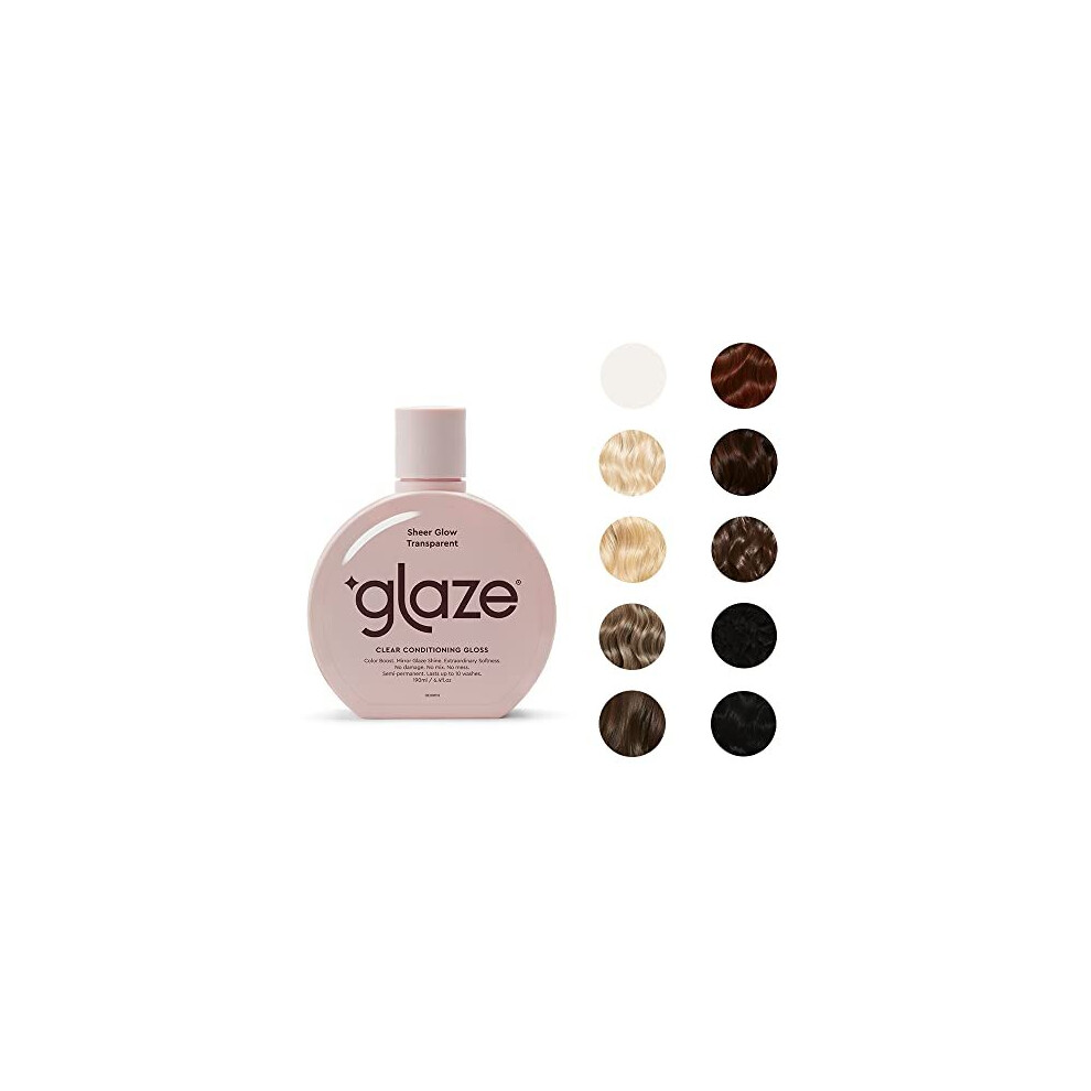 Glaze Sheer Glow Transparent Clear Conditioning Super Gloss 190ml (2-3 Hair Treatments) Award Winning Hair Gloss Treatment. No mix, no mess