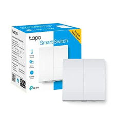 TP-Link Tapo Smart Light Switch 2 Gang 1 Way, Remote Control, Tool-Free Battery Replacement, No Neutral Required, Compatible any bulb, Works