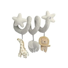 Mamas & Papas Baby/Toddler Soft Toy - Giraffe Elephant Lion Travel Spiral - Welcome to The World, Grey