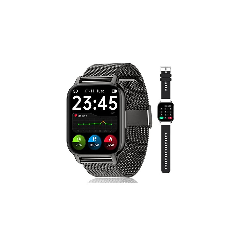 Popglory Smart Watch Answer/Make Calls, 1.85" Smartwatch And Voice Assistant & Notification, Fitness Watch With Blood Pressure/Oxygen/Heart 6973193860734